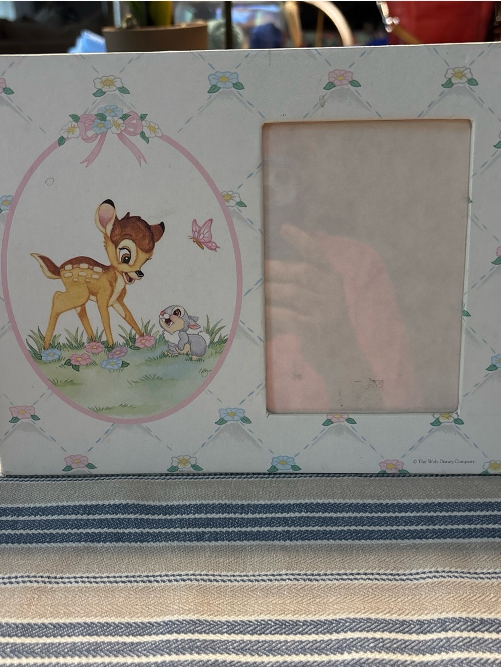 Disney Bambi Nursery Photo Frame - Pastel Pink & Cream vintage 1972